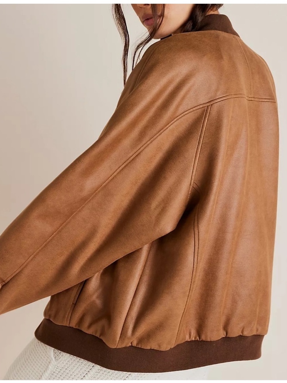 Free People Wild Rose Faux Suede bomber jacket L - Picture 2 of 4